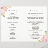 Romantic Pink Peonies Wedding Programs (Achterkant)