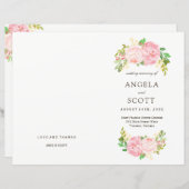 Romantic Pink Peonies Wedding Programs (Voorkant / Achterkant)