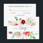 Romantic Pink Peony Script maalt RSVP Uitnodiging<br><div class="desc">Deze rsvp-kaart is ontworpen om te coördineren met onze prachtige Romantic Pink Pink Floral Script Wedding Invitation. Deze kaart bevat alle selecties, die gemakkelijk gepersonaliseerd kunnen worden. Om maaltijdkeuzen te verwijderen, hebben wij creëer a how-to video voor u hier: https://youtu.be/ZGpeldQgxoE Deel van een passende trouwset. Copyright Elegant nodigt uit. Alle...</div>