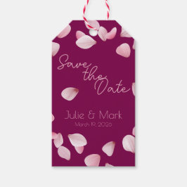 Romantic Pink Petals Save the Date Wedding Cadeaulabel
