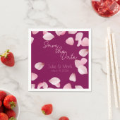Romantic Pink Petals Save the Date Wedding  Servet (Insitu)