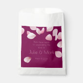 Romantic Pink Petals Wedding Favor Seed Bag Bedankzakje (Voorkant)