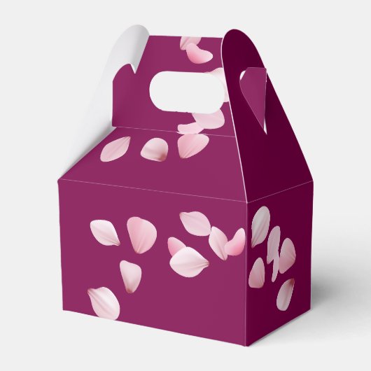 Romantic Pink Petals Wedding Gable Bedankdoosjes (Achterkant)