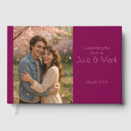 Romantic Pink Petals Wedding Guest Book Gastenboek