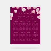Romantic Pink Petals Wedding Seating Chart Acryl Bord (Voorkant)