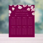 Romantic Pink Petals Wedding Seating Chart Acryl Bord (Neutraal)