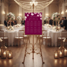 Romantic Pink Petals Wedding Seating Chart