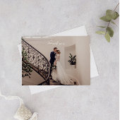 Romantic Pink Photo Wedding Bedankkaart