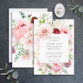 Romantic Pink Pony Floral Script Weduwschap Kaart