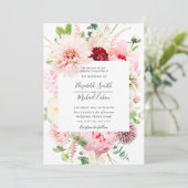 Romantic Pink Pony Floral Script Weduwschap Kaart (Staand voorkant)