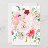Romantic Pink Pony Floral Script Weduwschap Kaart (Achterkant)