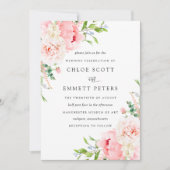 Romantic Pink Pony Floral Wedding Kaart (Voorkant)