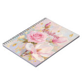 Romantic Pink Rose and Manoglias, painting style  Notitieboek (Linkerzijde)