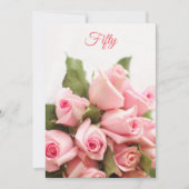 Romantic Pink Rose Bouquet 50th Birthday Kaart (Voorkant)
