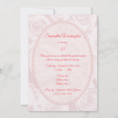 Romantic Pink Rose Bouquet 55th Birthday Kaart (Achterkant)