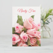 Romantic Pink Rose Bouquet 95th Birthday Kaart (Staand voorkant)