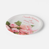 Romantic Pink Rose Bouquet Birthday Papieren Bordje (Gekanteld)