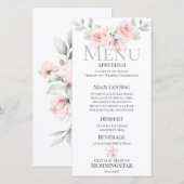 Romantic Pink Rose Bouquet Wedding Menu (Voorkant / Achterkant)