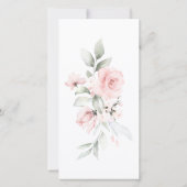 Romantic Pink Rose Bouquet Wedding Menu (Achterkant)