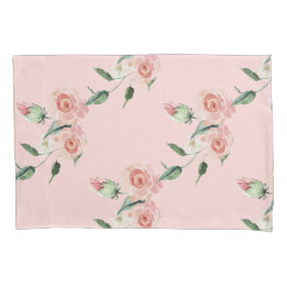 Romantic Pink Rose Garlands Pillow Hoesje Kussensloop