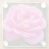Romantic Pink Rose "Leonardo Da Vinci" Glazen Onderzetter (Achterkant)