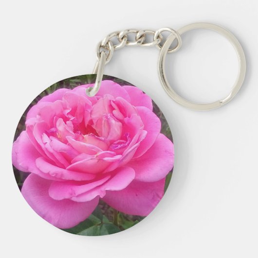 Romantic Pink Rose "Leonardo Da Vinci" Sleutelhanger (Achterkant)