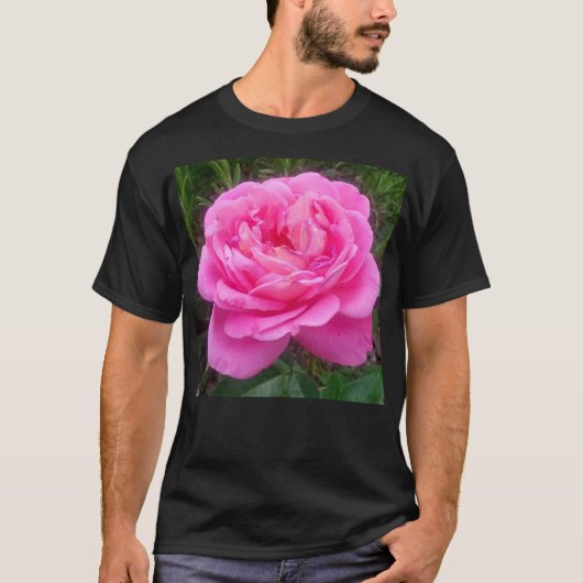 Romantic Pink Rose "Leonardo Da Vinci" T-shirt (Voorkant)