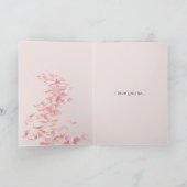 Romantic Pink Rose Petals Candle Love Kaart (Binnen)