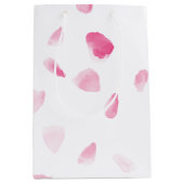 Romantic Pink Rose Petals Floral Bridal Shower Medium Cadeauzakje (Voorkant)