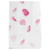 Romantic Pink Rose Petals Floral Bridal Shower Medium Cadeauzakje (Achterkant)