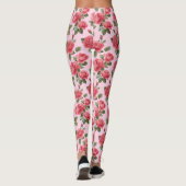 Romantic Pink Roses Botanical Pattern Leggings (Achterkant)