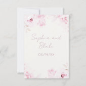 Romantic Pink Roses Elegant and Pretty Save The Date (Achterkant)