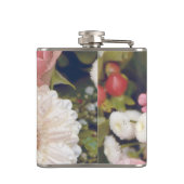 Romantic Pink Roses Flower Bouquet Monogram Heupfles (Achterkant)