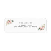 Romantic Pink Roses Wedding Address Label (Voorkant)