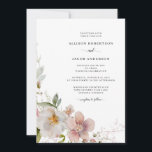 Romantic Pink Sage Green Wildflower Wedal Wedding Kaart<br><div class="desc">Elegant Pink Sage Green Waterverf Pink Wildflower Floral Wedding Invitation Dit is elegantie en weven zacht.</div>
