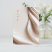 Romantic Pink satin wedding meal choices RSVP (Staand voorkant)