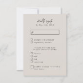 Romantic Pink satin wedding meal choices RSVP (Achterkant)