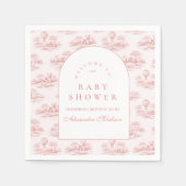 Romantic Pink Toile Baby Shower Servet (Voorkant)