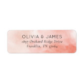 Romantic Pink Watercolor Etiket (Voorkant)