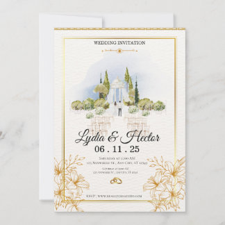 -Romantic-Pink-Watercolor-Floral-Couple-Wedding- Feestdagenkaart