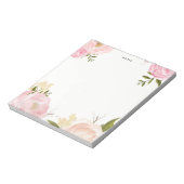 Romantic Pink Waterverf Flowers Notitieblok (Linkerzijde)