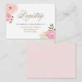 Romantic Pink Waterverf Flowers Registry Kaart (Voorkant / Achterkant)