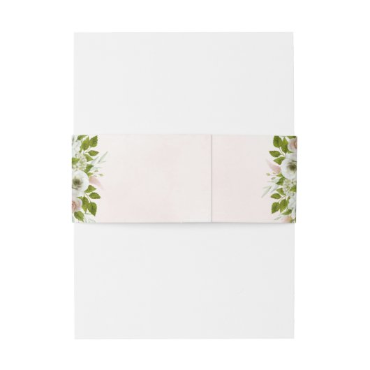 Romantic Pink Waterverf Rozen bruiloft Uitnodigingen Wikkel (Achterkant Voorbeeld)