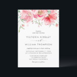 Romantic Pink Waterverf Rozen Floral Wedding Kaart<br><div class="desc">Een florele botanische roze uitnodiging voor een bruiloft. Hij heeft een helder roze waterverf roos en een grienery met een bijpassend floreel patroon. Pas deze elegante bloemige uitnodiging aan door je eigen trouwgegevens toe te voegen. Ideaal voor lentendendingen en tuinbruiloften.</div>