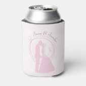 Romantic Pink Wedding Couple Names Koelbox Blikjeskoeler (Blikje Achterkant)