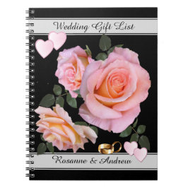 Romantic Pink Wedding Gift List Notitieboek