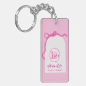 Romantic Pink Wedding Organizer Business Promotion Sleutelhanger (Voorkant Links)