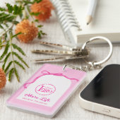 Romantic Pink Wedding Organizer Business Promotion Sleutelhanger (Voorkant Rechts)