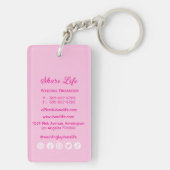 Romantic Pink Wedding Organizer Business Promotion Sleutelhanger (achterkant)