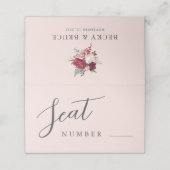 Romantic Pink Wedding Seat Plaatskaartje (Buitenkant ongevouwen)